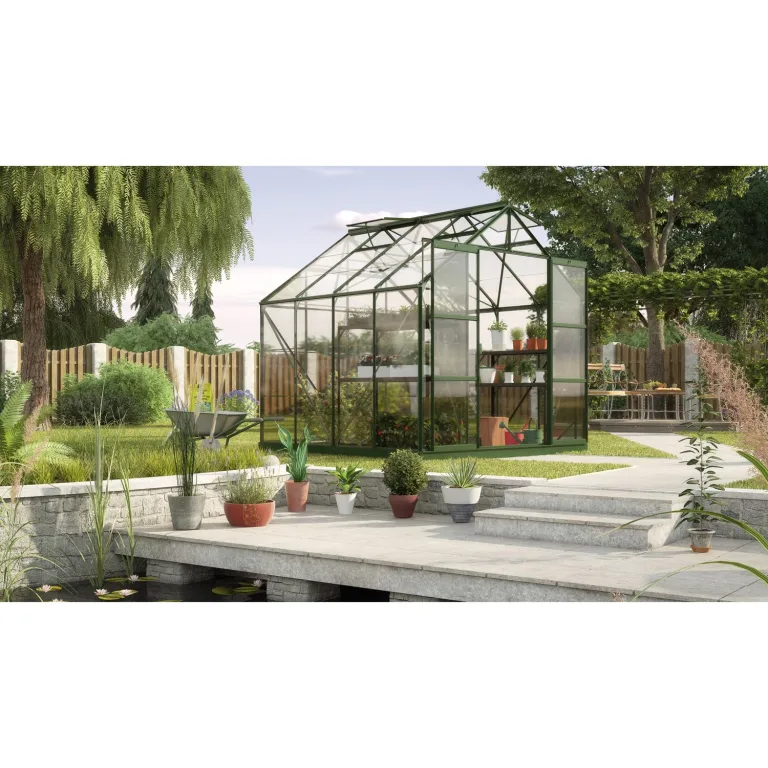 Vitavia Gewächshaus Uranus 8300", smaragd grün, 8,3 m², 6 mm HKP | Wetterfestes & stabiles Treibhaus | Perfekt für Gemüse & Pflanzen | Robust & langlebig – Bild 8