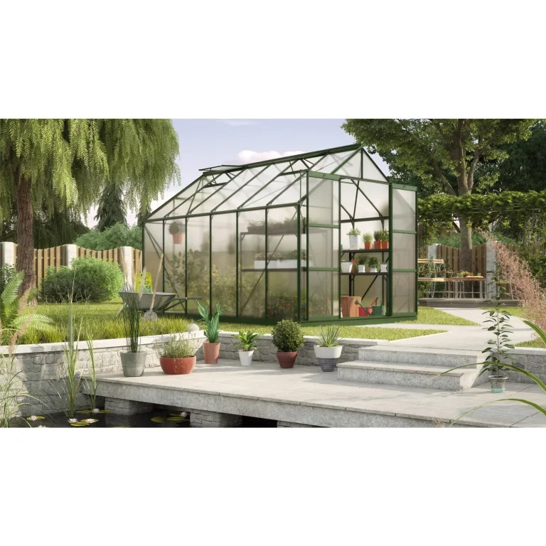 Vitavia Gewächshaus Uranus 8300", smaragd grün, 8,3 m², 6 mm HKP | Wetterfestes & stabiles Treibhaus | Perfekt für Gemüse & Pflanzen | Robust & langlebig – Bild 10