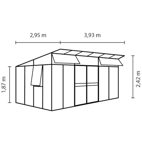 Vitavia Gewächshaus Aphrodite 11500", weiß, 11,5 m², 10 mm HKP | Wetterfestes & stabiles Treibhaus | Perfekt für Gemüse & Pflanzen | Robust & langlebig – Bild 10