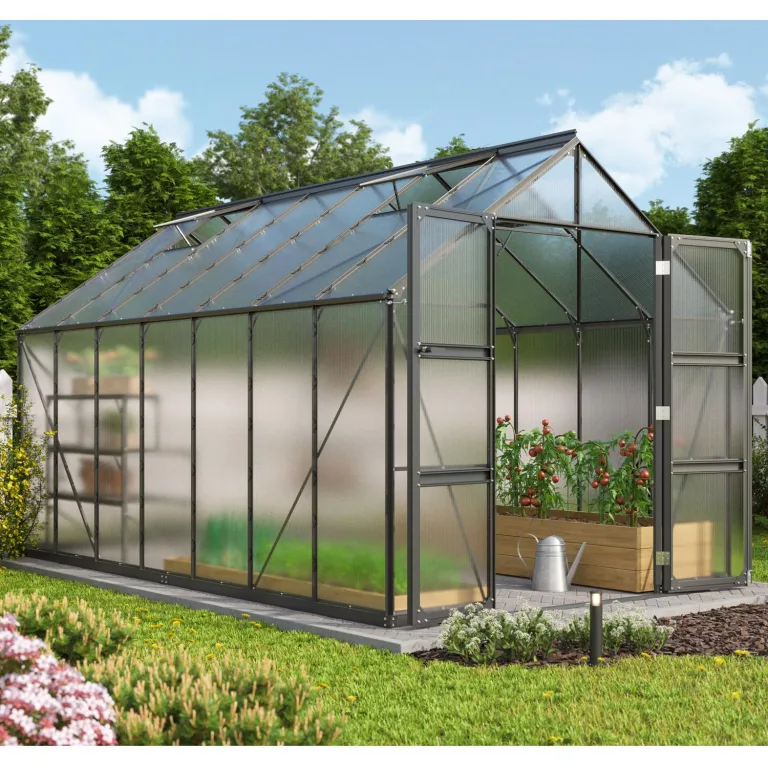 Vitavia Gewächshaus Domus 6700", smaragd, 6,7 m², 4 mm HKP | Wetterfestes & stabiles Treibhaus | Perfekt für Gemüse & Pflanzen | Robust & langlebig – Bild 5