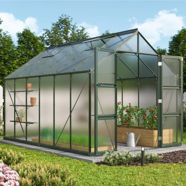 Vitavia Gewächshaus Domus 6700", smaragd, 6,7 m², 4 mm HKP | Wetterfestes & stabiles Treibhaus | Perfekt für Gemüse & Pflanzen | Robust & langlebig – Bild 6