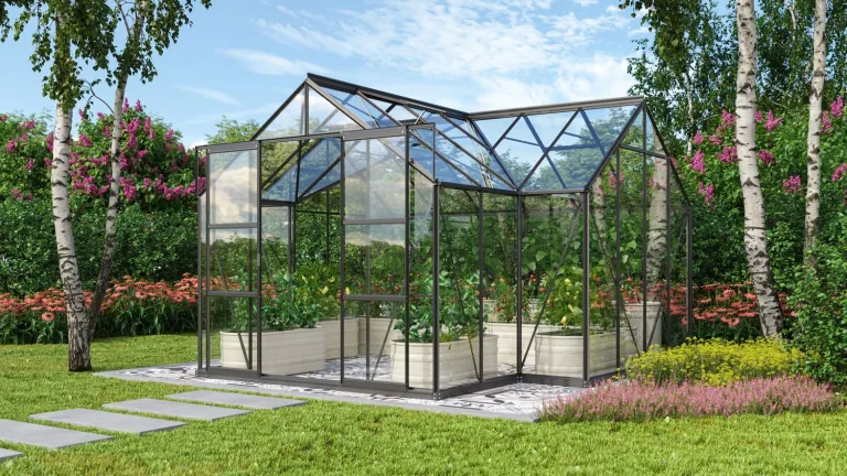 Vitavia Gewächshaus Sirona, smaragd grün, 13 m², 3 mm ESG | Wetterfestes & stabiles Treibhaus | Perfekt für Gemüse & Pflanzen | Robust & langlebig – Bild 7