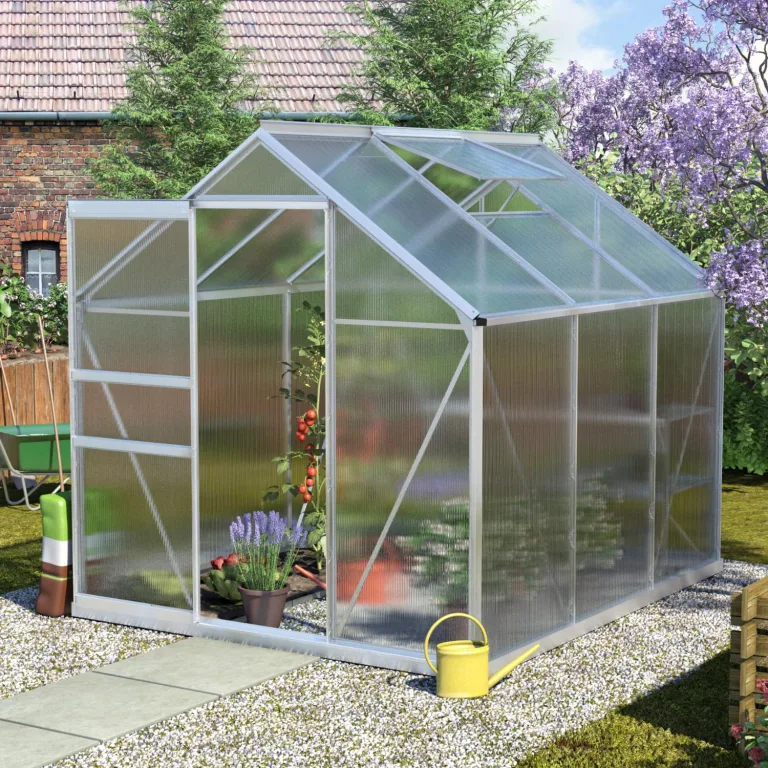 Vitavia Gewächshaus Calypso 4400", schwarz, 4,4 m², 4 mm HKP | Wetterfestes & stabiles Treibhaus | Perfekt für Gemüse & Pflanzen | Robust & langlebig – Bild 10