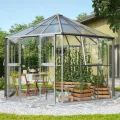 Vitavia Gewächshaus Pi 9000", weiß, 3 mm ESG | Wetterfestes & stabiles Treibhaus | Perfekt für Gemüse & Pflanzen | Robust & langlebig - Thumbnail 7