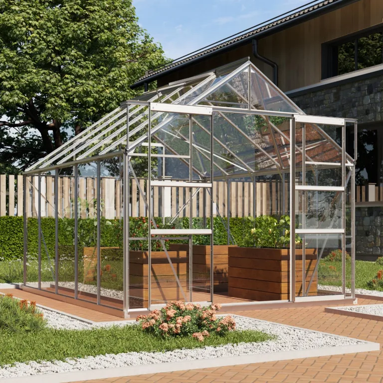 Vitavia Gewächshaus Mars 6700", smaragd grün, 6,7 m², 6 mm HKP | Wetterfestes & stabiles Treibhaus | Perfekt für Gemüse & Pflanzen | Robust & langlebig – Bild 7