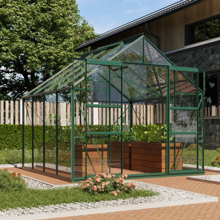 Vitavia Gewächshaus Mars 9900", schwarz, 9,9 m², 6 mm HKP | Wetterfestes & stabiles Treibhaus | Perfekt für Gemüse & Pflanzen | Robust & langlebig – Bild 7