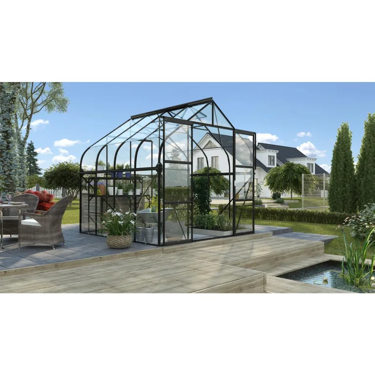 Vitavia Gewächshaus Diana 8300", Aluminium eloxiert, 8,3 m², 3 mm ESG | Wetterfestes & stabiles Treibhaus | Perfekt für Gemüse & Pflanzen | Robust & langlebig – Bild 9