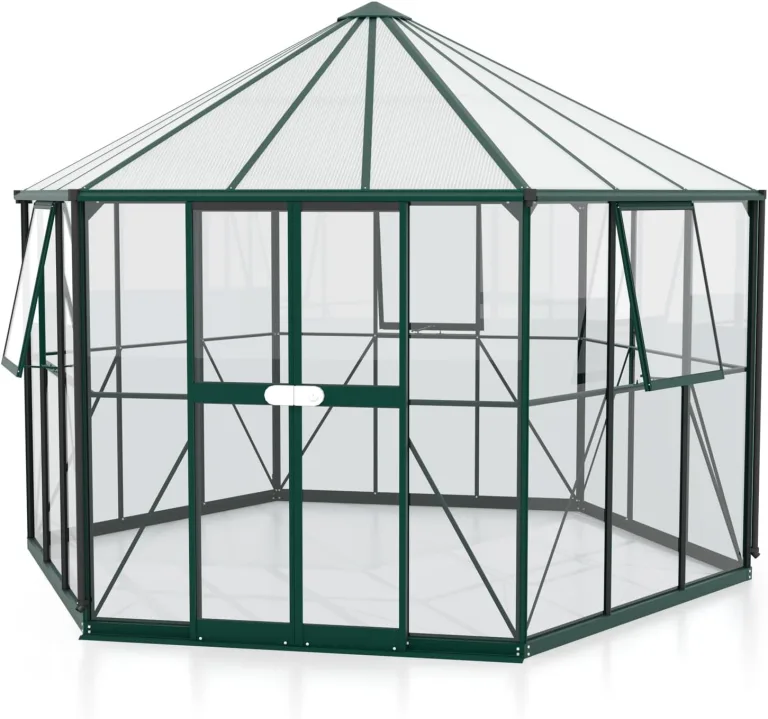 Vitavia Gewächshaus Pi 9000", smaragd, 3 mm ESG | Wetterfestes & stabiles Treibhaus | Perfekt für Gemüse & Pflanzen | Robust & langlebig – Bild 2