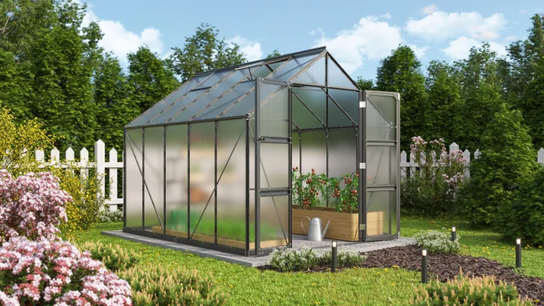 Vitavia Gewächshaus Domus 8300", schwarz, 8,3 m², 4 mm HKP | Wetterfestes & stabiles Treibhaus | Perfekt für Gemüse & Pflanzen | Robust & langlebig – Bild 2