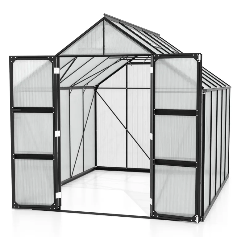 Vitavia Gewächshaus Domus 8300", schwarz, 8,3 m², 4 mm HKP | Wetterfestes & stabiles Treibhaus | Perfekt für Gemüse & Pflanzen | Robust & langlebig – Bild 3