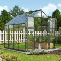 Vitavia Gewächshaus Domus 8300", schwarz, 8,3 m², 4 mm HKP | Wetterfestes & stabiles Treibhaus | Perfekt für Gemüse & Pflanzen | Robust & langlebig - Thumbnail 9