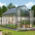 Vitavia Gewächshaus Domus 8300", schwarz, 8,3 m², 4 mm HKP | Wetterfestes & stabiles Treibhaus | Perfekt für Gemüse & Pflanzen | Robust & langlebig - Thumbnail 1