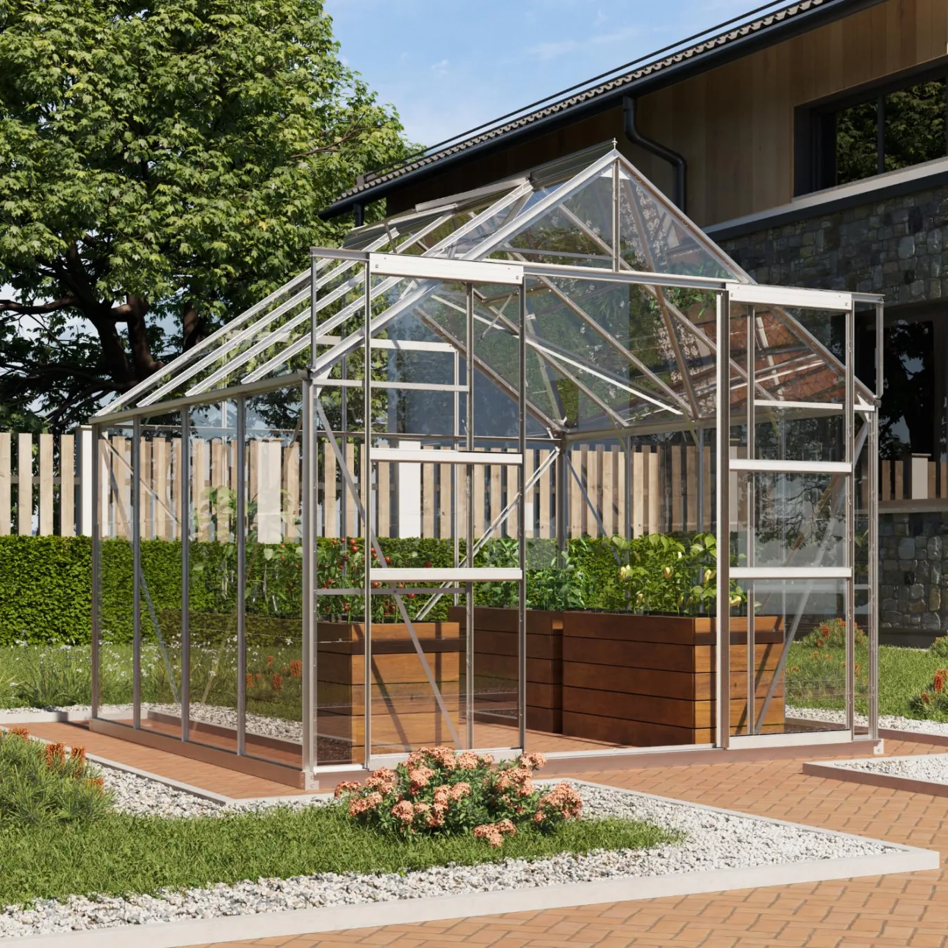 Vitavia Gewächshaus Mars 6700", Aluminium eloxiert, 6,7 m², 3 mm ESG | Wetterfestes & stabiles Treibhaus | Perfekt für Gemüse & Pflanzen | Robust & langlebig - Bild 1
