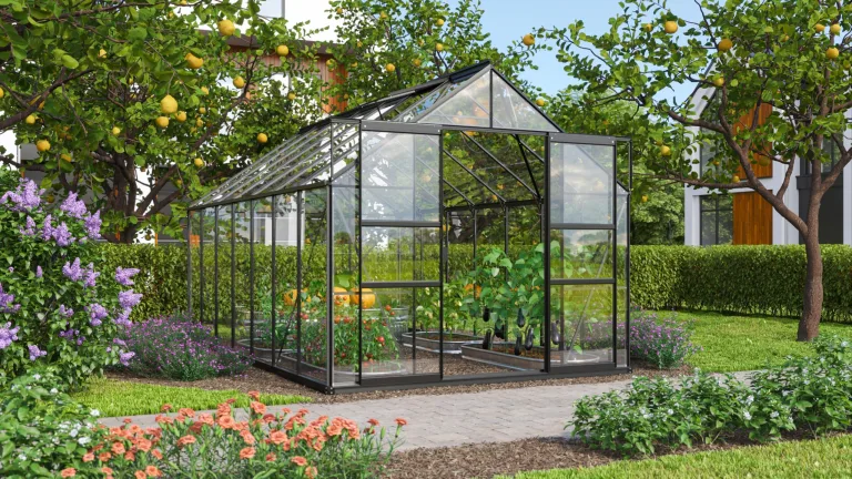 Vitavia Gewächshaus Mars 11500", schwarz, 11,5 m², 3 mm ESG | Wetterfestes & stabiles Treibhaus | Perfekt für Gemüse & Pflanzen | Robust & langlebig – Bild 3