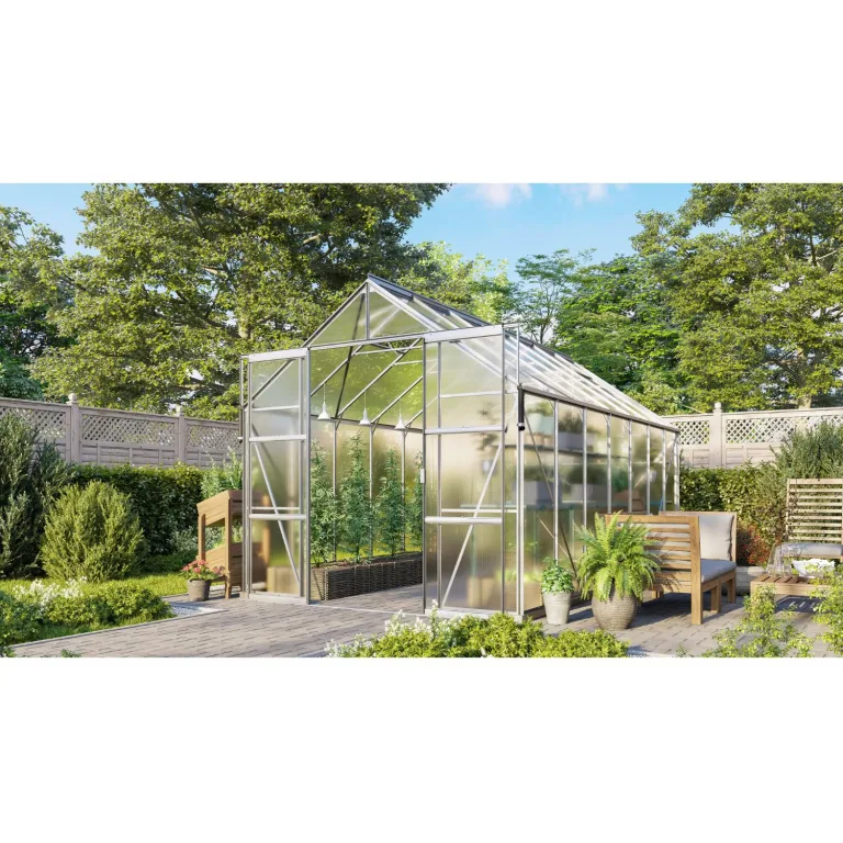 Vitavia Gewächshaus Jamaika inkl. Ready2Grow Zubehör-Set, smaragd grün, 11,5 m², 6 mm HKP | Wetterfestes & stabiles Treibhaus | Perfekt für Gemüse & Pflanzen | Robust & langlebig – Bild 5