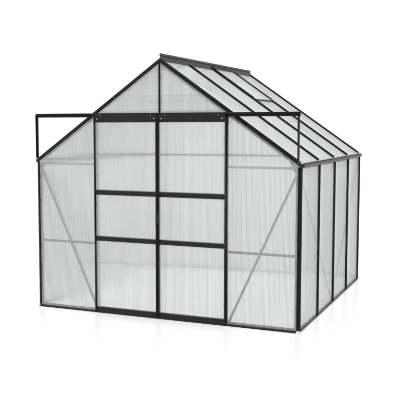 Vitavia Gewächshaus Mars 6700", schwarz, 6,7 m², 4 mm HKP | Wetterfestes & stabiles Treibhaus | Perfekt für Gemüse & Pflanzen | Robust & langlebig – Bild 2