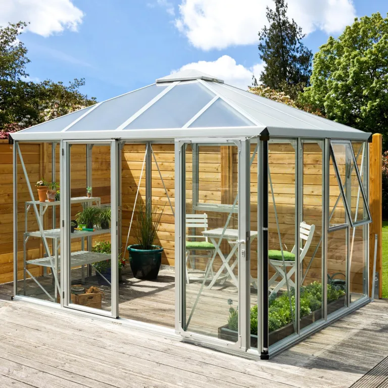 Vitavia Gewächshaus-Pavillon Minos, Aluminium eloxiert, 3 mm ESG, 10 mm HKP | Wetterfestes & stabiles Treibhaus | Perfekt für Gemüse & Pflanzen | Robust & langlebig – Bild 3