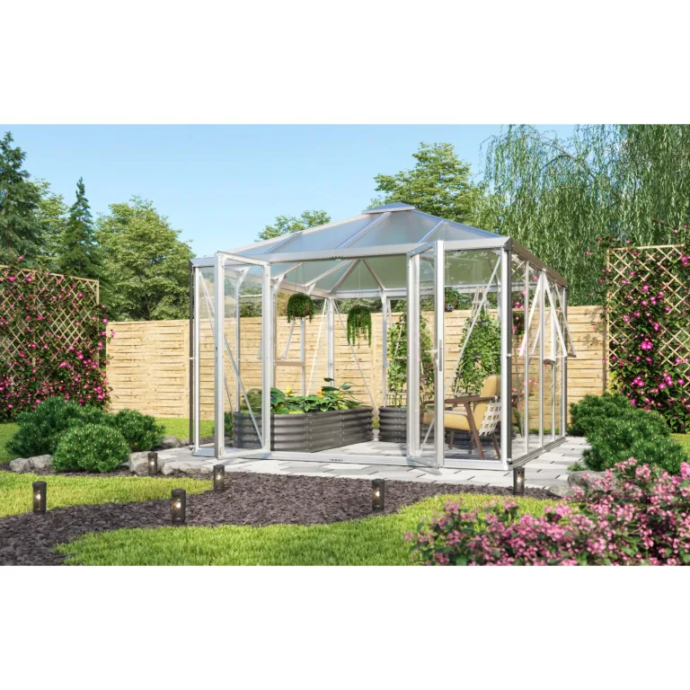 Vitavia Gewächshaus-Pavillon Minos, Aluminium eloxiert, 3 mm ESG, 10 mm HKP | Wetterfestes & stabiles Treibhaus | Perfekt für Gemüse & Pflanzen | Robust & langlebig – Bild 1