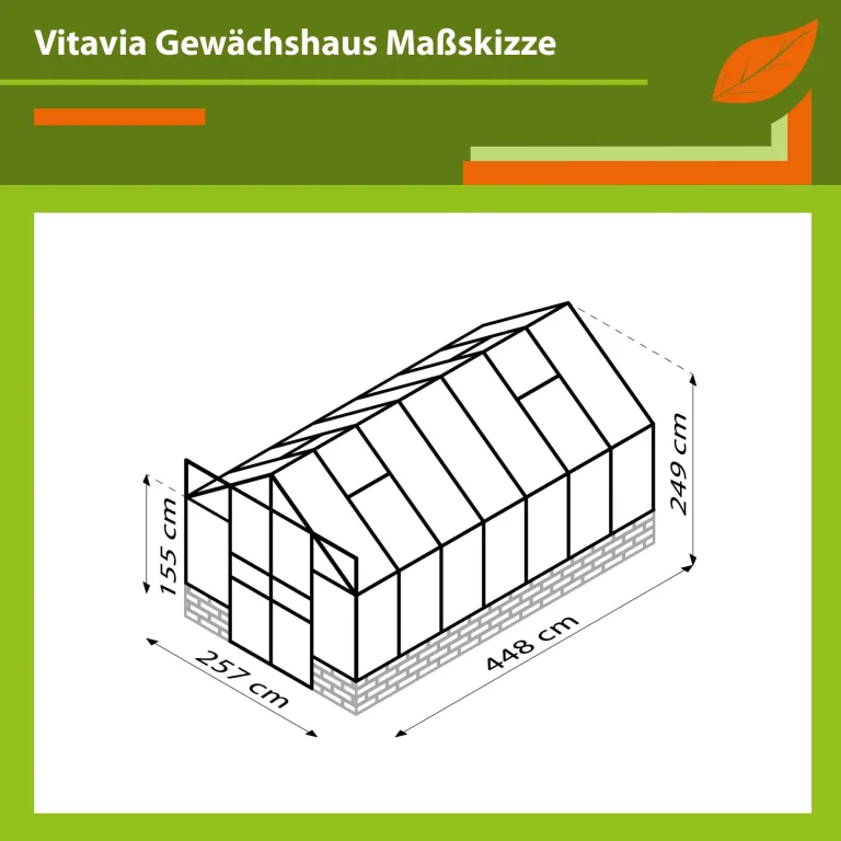 Vitavia Gewächshaus Cassandra 11500", schwarz, 11,5 m², ohne Sockelmauer, 3 mm ESG | Wetterfestes & stabiles Treibhaus | Perfekt für Gemüse & Pflanzen | Robust & langlebig – Bild 2