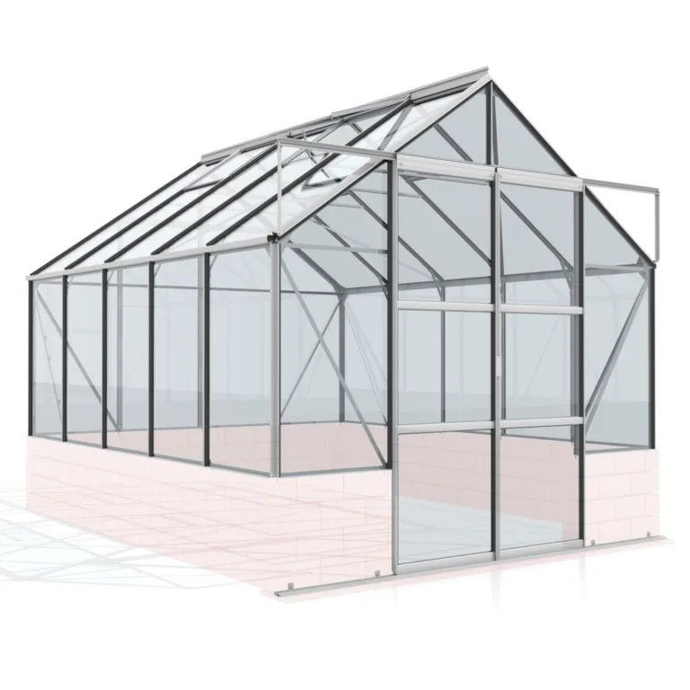 Vitavia Gewächshaus Cassandra 11500", schwarz, 11,5 m², ohne Sockelmauer, 3 mm ESG | Wetterfestes & stabiles Treibhaus | Perfekt für Gemüse & Pflanzen | Robust & langlebig – Bild 8