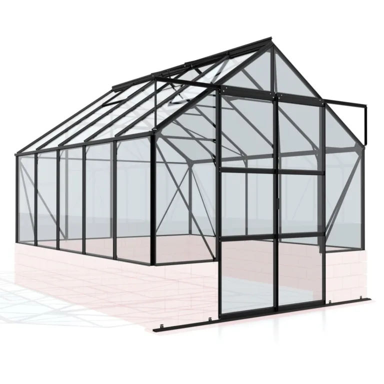 Vitavia Gewächshaus Cassandra 11500", schwarz, 11,5 m², ohne Sockelmauer, 3 mm ESG | Wetterfestes & stabiles Treibhaus | Perfekt für Gemüse & Pflanzen | Robust & langlebig – Bild 10