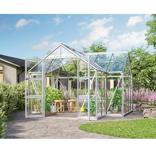 Vitavia Gewächshaus Campus, schwarz, 13m², 3 mm ESG | Wetterfestes & stabiles Treibhaus | Perfekt für Gemüse & Pflanzen | Robust & langlebig – Bild 9