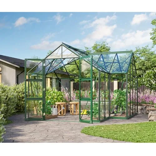 Vitavia Gewächshaus Campus, schwarz, 13m², 3 mm ESG | Wetterfestes & stabiles Treibhaus | Perfekt für Gemüse & Pflanzen | Robust & langlebig – Bild 10