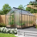 Vitavia Gewächshaus Triton 7500" inkl. Stahlfundament, smaragd grün, 7,5 m², 4 mm HKP | Wetterfestes & stabiles Treibhaus | Perfekt für Gemüse & Pflanzen | Robust & langlebig - Thumbnail 9