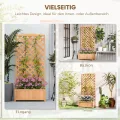 Outsunny Outdoor-Hochbeet mit Grill, Outdoor-Pflanzgefäß mit Fichtenholzspalier für Kletterpflanzen, für Blumen und Gemüse, für Garten und Balkon, 76x36x170 cm, braun - Thumbnail 3
