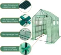 Begehbares Gewächshaus mit Regalen, Kunststoff-Gewächshausrahmen für Garten, 12 Etagen, Gewächshaus mit verstärkter PE-Abdeckung und 4 Fenstern, 143 x 143 x 195 cm, für Innen- und - Thumbnail 7
