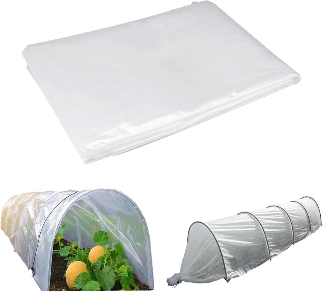 3x2M Folie für Gewächshaus, Reißfest Polyethylenfolie Transparent Gewächshausfolie Winterfest, Gewächshaus Folie Frühbeetfolie, Plastikfolie für Folientunnel Abdeckfolie Tomatenhaus Gemüse Pflanzen - Bild 1