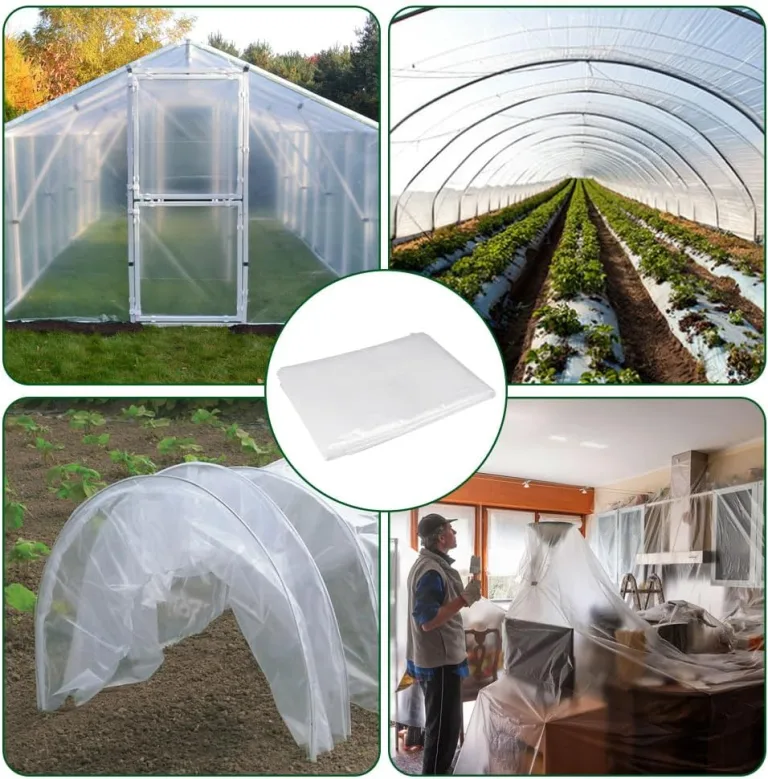 3x2M Folie für Gewächshaus, Reißfest Polyethylenfolie Transparent Gewächshausfolie Winterfest, Gewächshaus Folie Frühbeetfolie, Plastikfolie für Folientunnel Abdeckfolie Tomatenhaus Gemüse Pflanzen – Bild 7