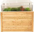 WESTMANN Hochbeet mit Frühbeetaufsatz Klassik Plus 130 | Lärchenholz FSC-Zertifiziert | Aluminiumrahmen | Natur/Silber | 130x65x84cm - Thumbnail 2