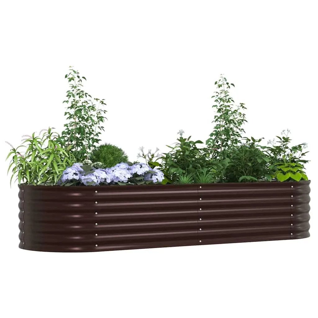 vidaXL Hochbeet Braun 240 x 80 x 44 cm Stahl, Garten- und Terrassenpflanzentopf aus Stahl, langlebig, modern, für Blumen und Pflanzen, minimalistisches Design - Bild 1