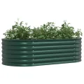 vidaXL Hochbeet Grün 160 x 80 x 44 cm Stahl, Garten- und Terrassenpflanzentopf aus Stahl, langlebig, modern, für Blumen und Pflanzen, minimalistisches Design - Thumbnail 1