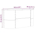 vidaXL Hochbeet Grün 160 x 80 x 81 cm Stahl, Garten- und Terrassenpflanzentopf aus Stahl, langlebig, modern, für Blumen und Pflanzen, minimalistisches Design - Thumbnail 3