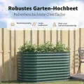 vidaXL Hochbeet Grün 160 x 80 x 81 cm Stahl, Garten- und Terrassenpflanzentopf aus Stahl, langlebig, modern, für Blumen und Pflanzen, minimalistisches Design - Thumbnail 4