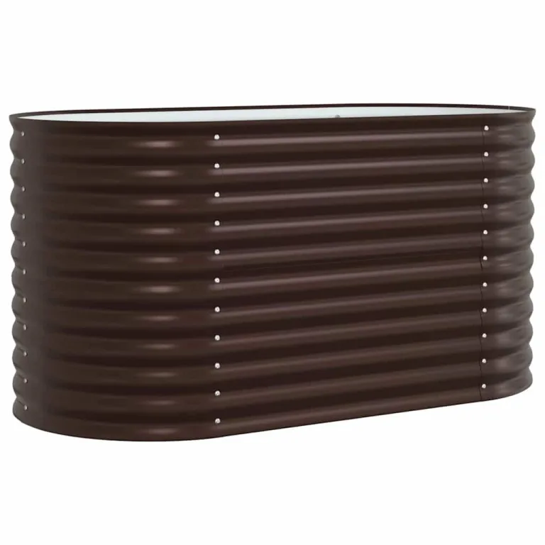 vidaXL Hochbeet Braun 160 x 80 x 81 cm Stahl, Garten- und Terrassenpflanzentopf aus Stahl, langlebig, modern, für Blumen und Pflanzen, minimalistisches Design – Bild 8