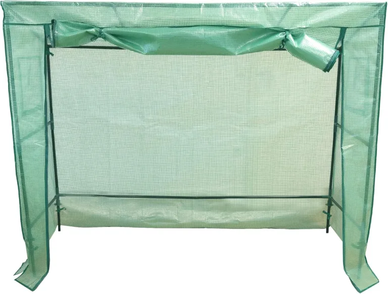 NATIV Stabiles Foliengewächshaus mit 2 Fenstern, Robustes Tomaten Gewächshaus, Tomatenhaus mit aufrollbarer Türe, Tomatendach 200 x 77 x 169 cm, Tomatengewächshaus aus grüner Gewächshausfolie – Bild 1