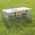 NATIV Frühbeetkasten mit Hohlkammerplatten, Frühbeet mit Aluminium-Rahmen, Hochbeet-Abdeckung mit arretierbarem Dach, Frühbeetaufsatz für Hochbeet 100 x 60 cm, Mini Gewächshaus - Thumbnail 6