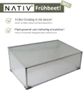 NATIV Frühbeetkasten mit Hohlkammerplatten, Frühbeet mit Aluminium-Rahmen, Hochbeet-Abdeckung mit arretierbarem Dach, Frühbeetaufsatz für Hochbeet 100 x 60 cm, Mini Gewächshaus - Thumbnail 2