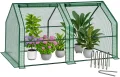 VOUNOT Gewächshaus Mini 180x90x90 cm mit 2 Rolltür, Klein Foliengewächshaus für Balkon, Garten, Tomatengewächshaus Stabil Winterfest Wetterfest, Verstärkte PE-Folie 135g/m², Grün - Thumbnail 1