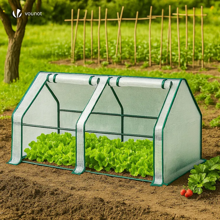 VOUNOT Gewächshaus Mini 180x90x90 cm mit 2 Rolltür, Klein Foliengewächshaus für Balkon, Garten, Tomatengewächshaus Stabil Winterfest Wetterfest, Verstärkte PE-Folie 135g/m², Weiß – Bild 6