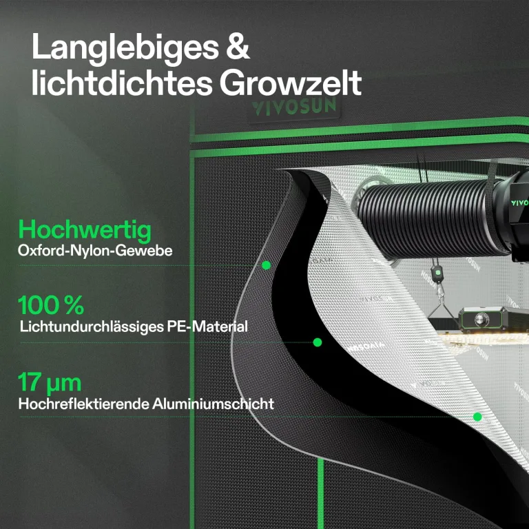 VIVOSUN Smart Growzelt Komplettset 80x80x160cm, WLAN-integriertes automatisches Grow-System mit 150W Vollspektrum-LED-Pflanzenlampe und effizientem Belüftungssystem mit GrowHub E42A+ Controller – Bild 4