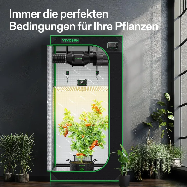 VIVOSUN Smart Growzelt Komplettset 80x80x160cm, WLAN-integriertes automatisches Grow-System mit 150W Vollspektrum-LED-Pflanzenlampe und effizientem Belüftungssystem mit GrowHub E42A+ Controller – Bild 5