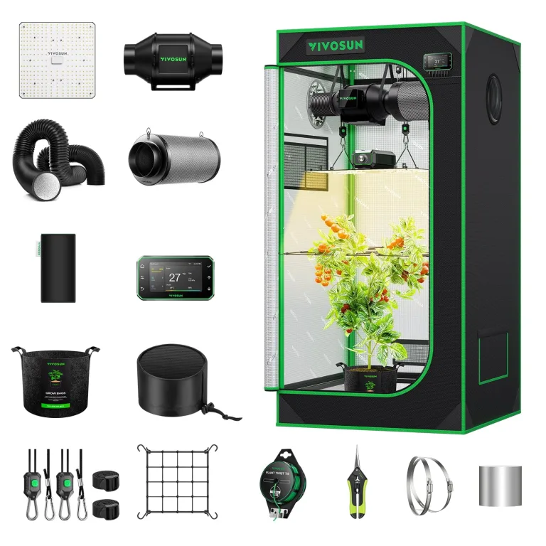 VIVOSUN Smart Growzelt Komplettset 80x80x160cm, WLAN-integriertes automatisches Grow-System mit 150W Vollspektrum-LED-Pflanzenlampe und effizientem Belüftungssystem mit GrowHub E42A+ Controller – Bild 10