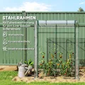 Outsunny Gewächshaus mit Tür Gebogendach Winterfest Foliengewächshaus aus Stahl, Treibhaus für Balkon, Garten, Tomatenhaus 128 x 70 x 170 cm, Tomatengewächshaus für Tomaten, Blumen, Transparent - Thumbnail 6