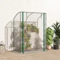 Outsunny Gewächshaus mit Tür Gebogendach Winterfest Foliengewächshaus aus Stahl, Treibhaus für Balkon, Garten, Tomatenhaus 128 x 70 x 170 cm, Tomatengewächshaus für Tomaten, Blumen, Transparent - Thumbnail 8