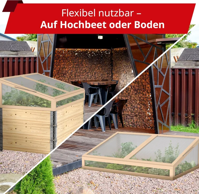 Schroth Home Frühbeet, Frühbeetaufsatz, Frühbeetkasten, Anzuchtkasten für Hochbeet, Blumenkasten, Anzucht Gewächshaus, Hochbeet Abdeckung, Pflanzkasten Minigewächshaus – 120 x 80 x 40 cm – Bild 7