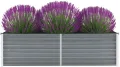 Garten-Hochbeet Gartenbeet Pflanzbeet Frühbeet Verzinkter Stahl 160x40x45 cm Grau - Thumbnail 1